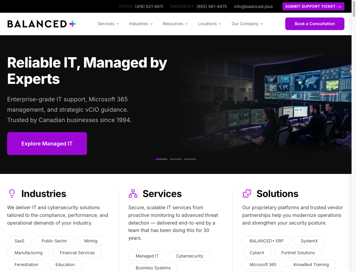 Screenshot of an AI agent automatically monitoring the BALANCED+ homepage for uptime and content changes