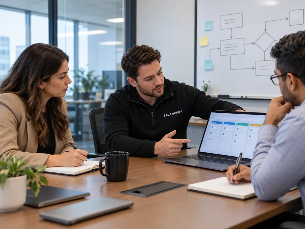 BALANCED+ consultant maps the client sales workflow for a Dynamics 365 implementation