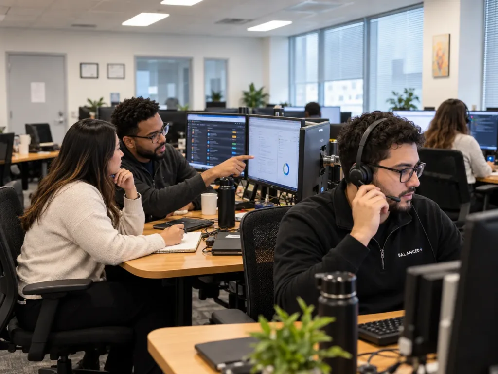 BALANCED+ outsourced IT support team handling help desk requests from the Mississauga office