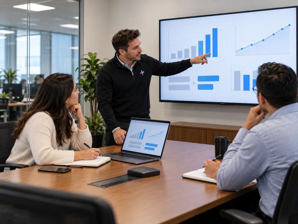 BALANCED+ consultant presents Copilot adoption and time-saved results to business leaders